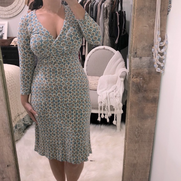 Boden Dresses & Skirts - Boden size 8R blue classic faux wrap dress